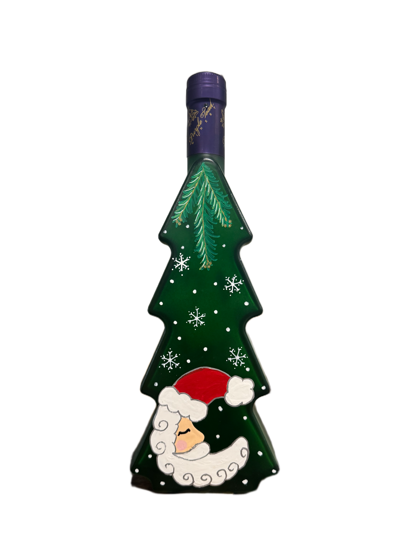 Hand Painted Tree Bottle - Santa Moon