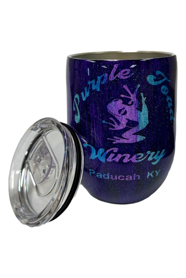 Vaso Purple Toad de 12 oz con purpurina morada