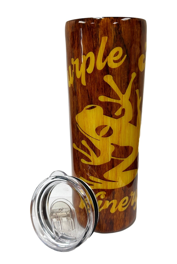 Vaso de grano de madera de sapo púrpura de 20 oz