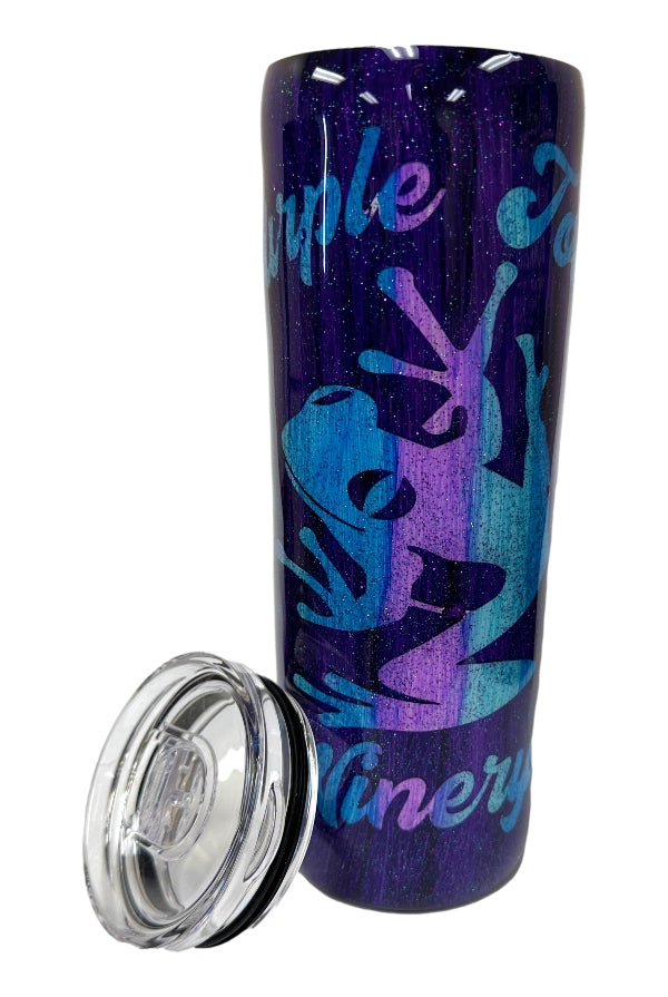 Vaso Purple Toad de 20 oz con purpurina morada