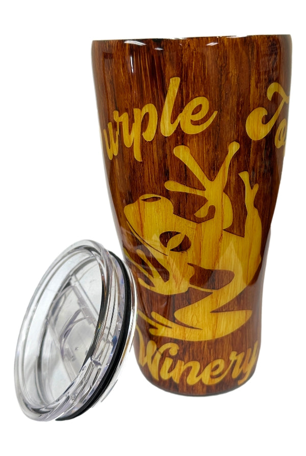 Vaso de grano de madera de sapo púrpura de 30 oz