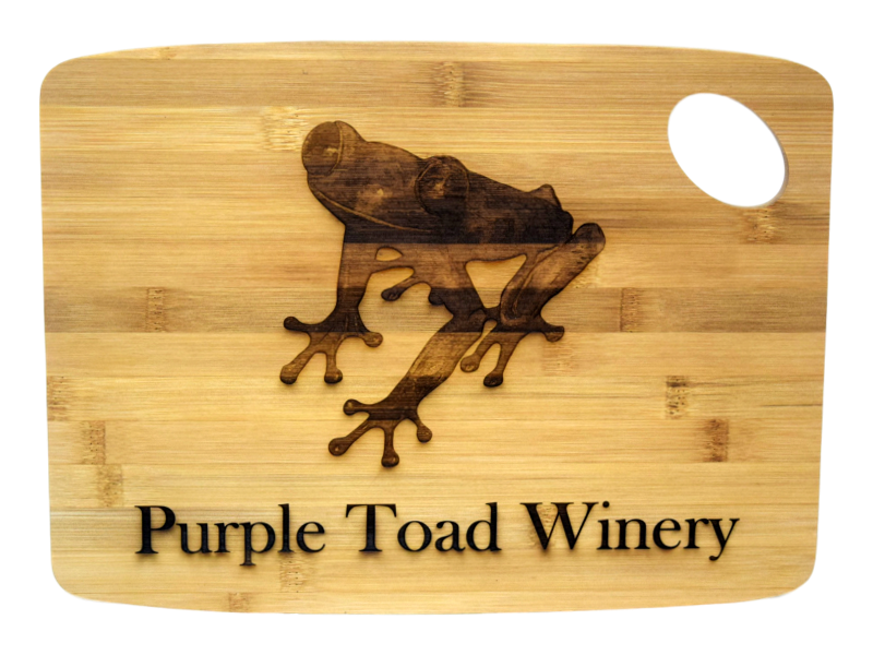 Tabla de cortar grande con agujero - Logotipo de sapo morado