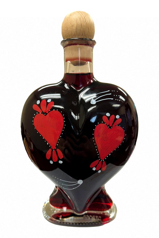 Hand Painted Heart Bottle - Heart on Heart