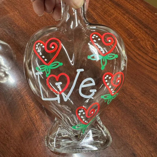 Be Mine Hand Painted Hearts - Black and Bruised