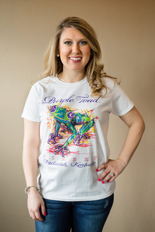 Women's White Purple Toad T Shirt
