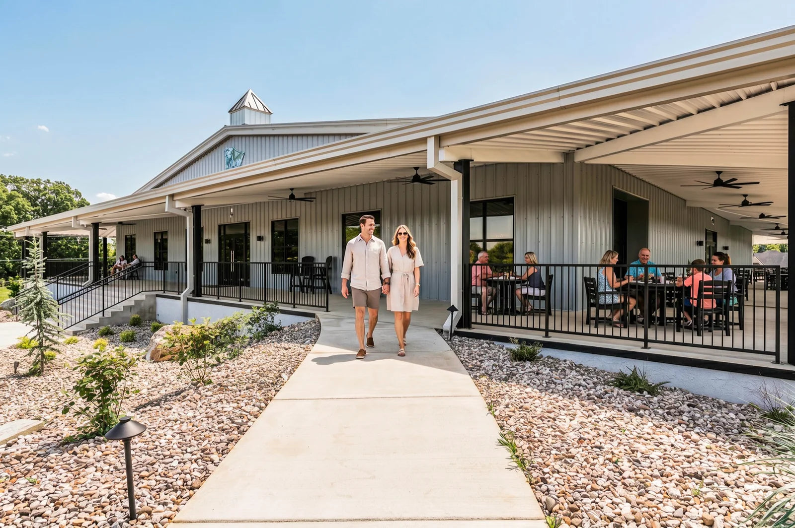 Guests arriving at the Purple Toad Winery Bowling Green venue entrance